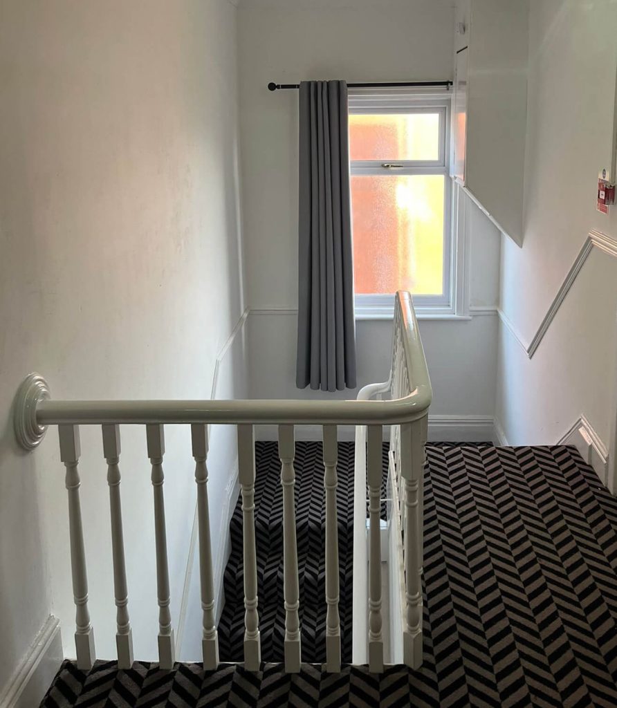 Stairwell inside the Hillcrest Hotel Southport building.